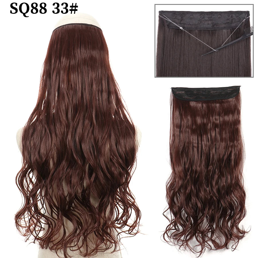 Wavy clip-in hair extension 33 Dark red copper | Dream Shop