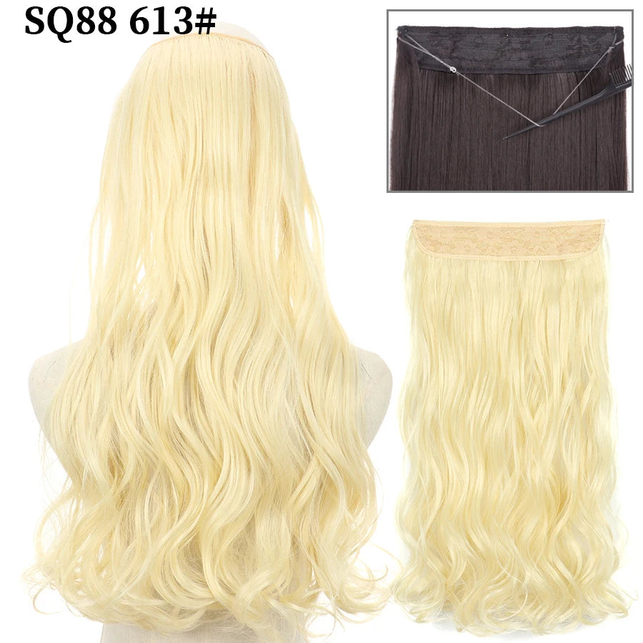 Wavy clip-in hair extension 613 Light platinum blonde | Dream Shop