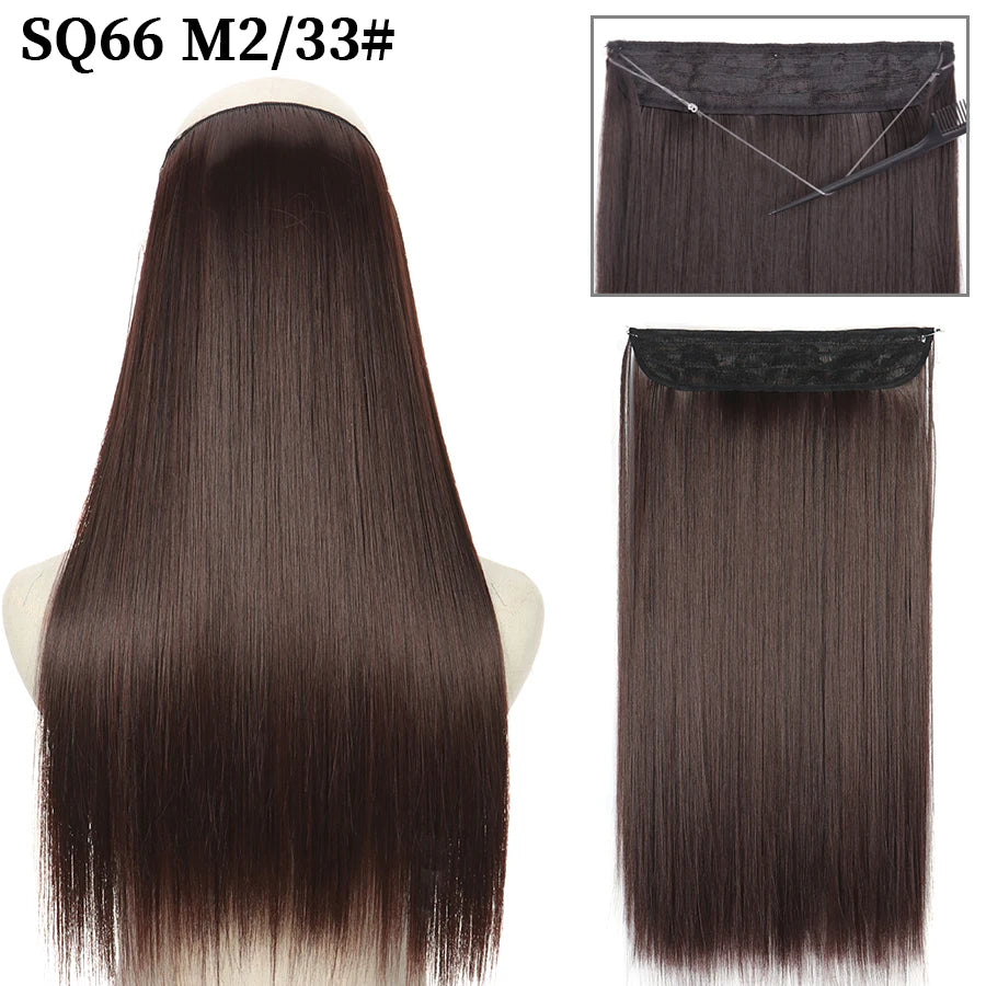 Straight clip-in hair extension M2-33 Brown red copper ombre | Dream Shop