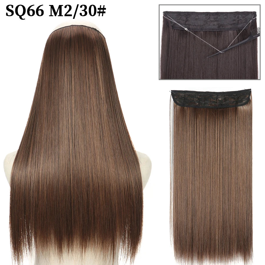 Straight clip-in hair extension M2-30 Brown copper ombre | Dream Shop