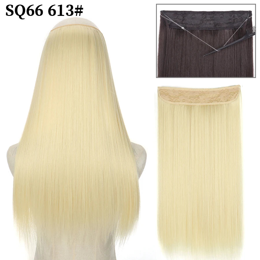 Straight clip-in hair extension 613 Light platinum blonde | Dream Shop