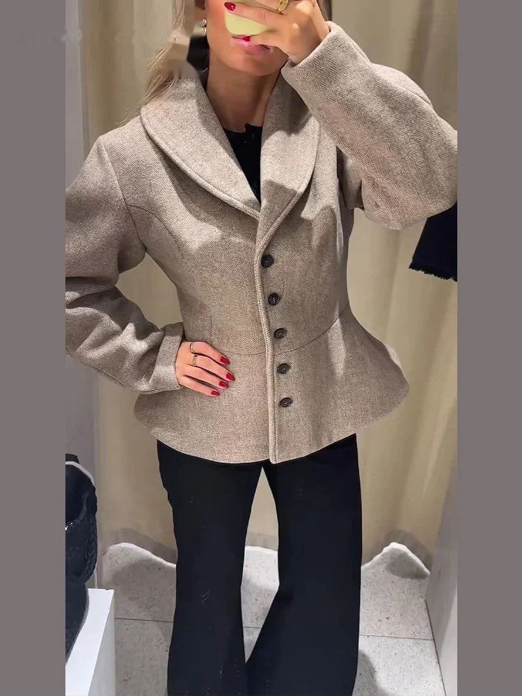 Giacca blazer scampanato Mariuska con pantalone nero svasato | Dream Shop