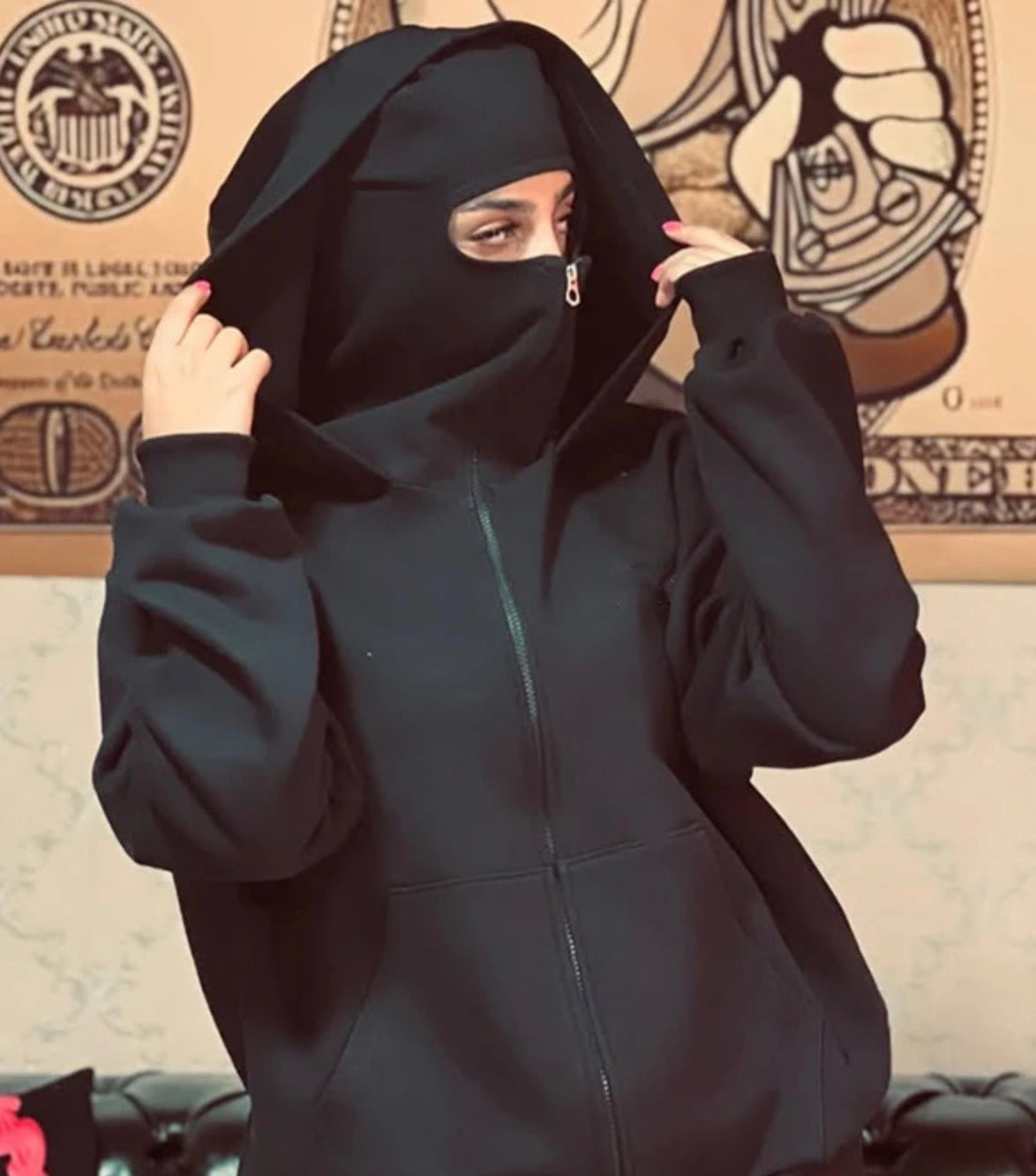 Felpa con passamontagna Ninjia