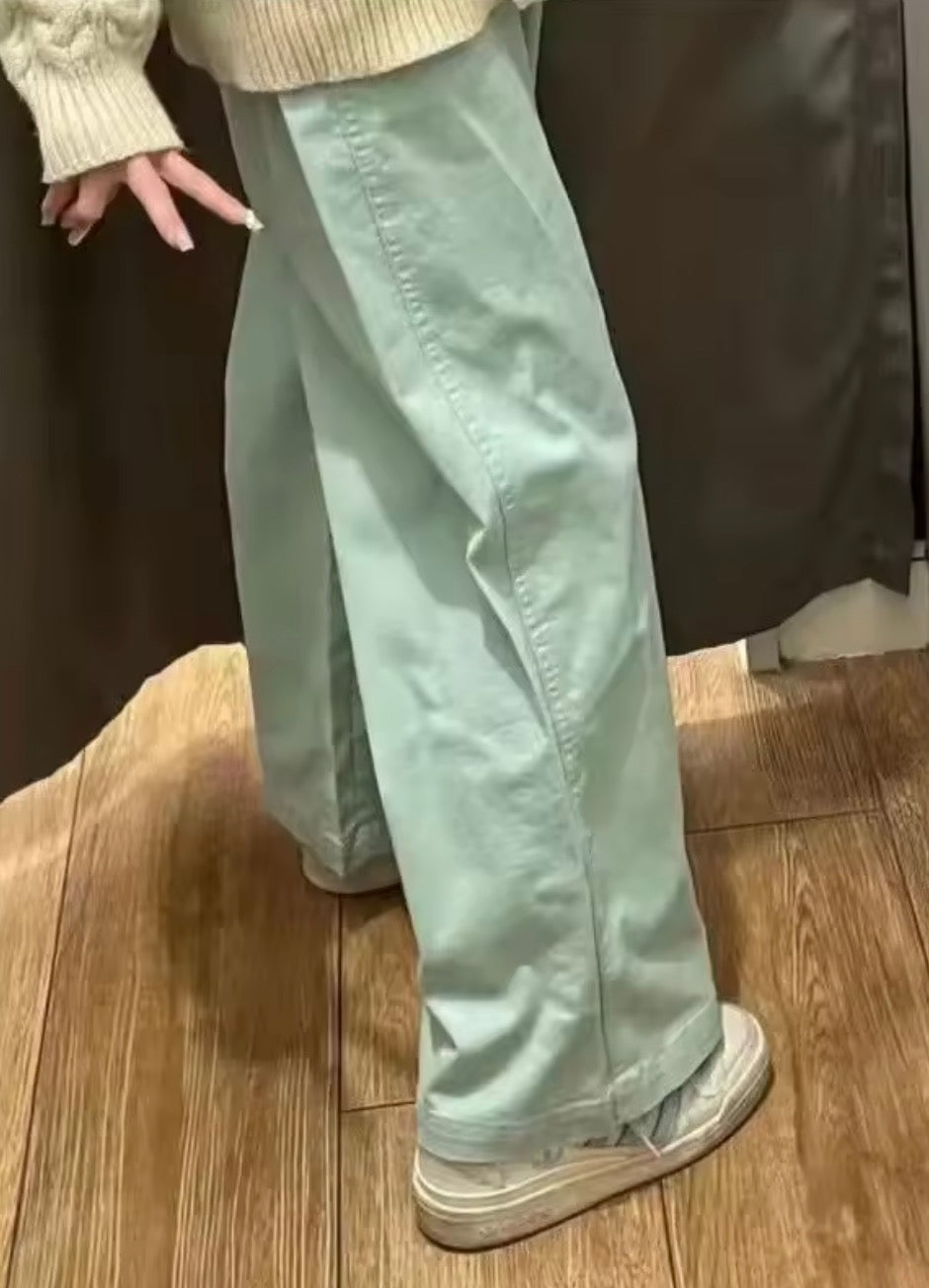 Pantaloni wide leg in denim morbido