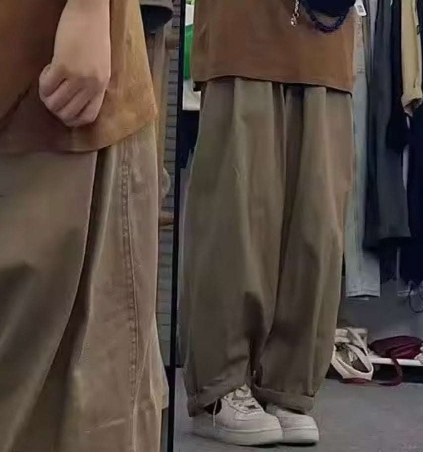 Pantaloni wide leg in denim morbido