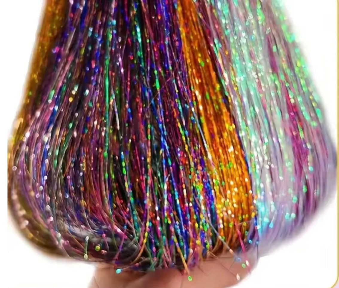 Extension Glitter-Star con 12 clip effetto luce per capelli