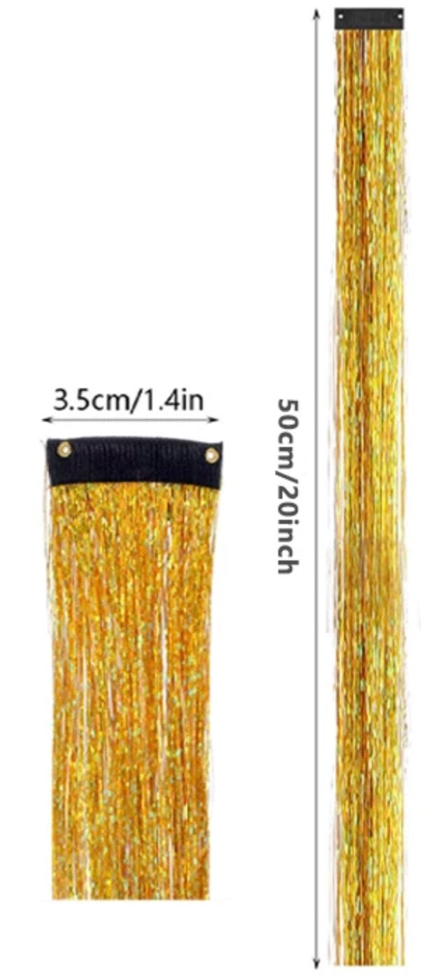 Extension Glitter-Star con 12 clip effetto luce per capelli