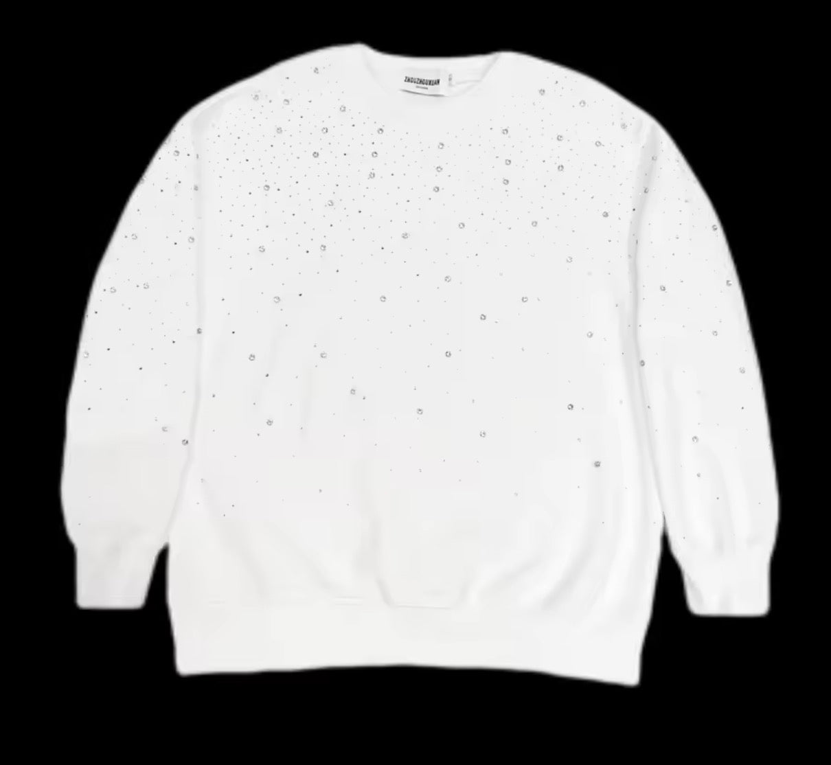 Felpa Fullstrass Girocollo in cotone di alta qualità ricoperta di strass