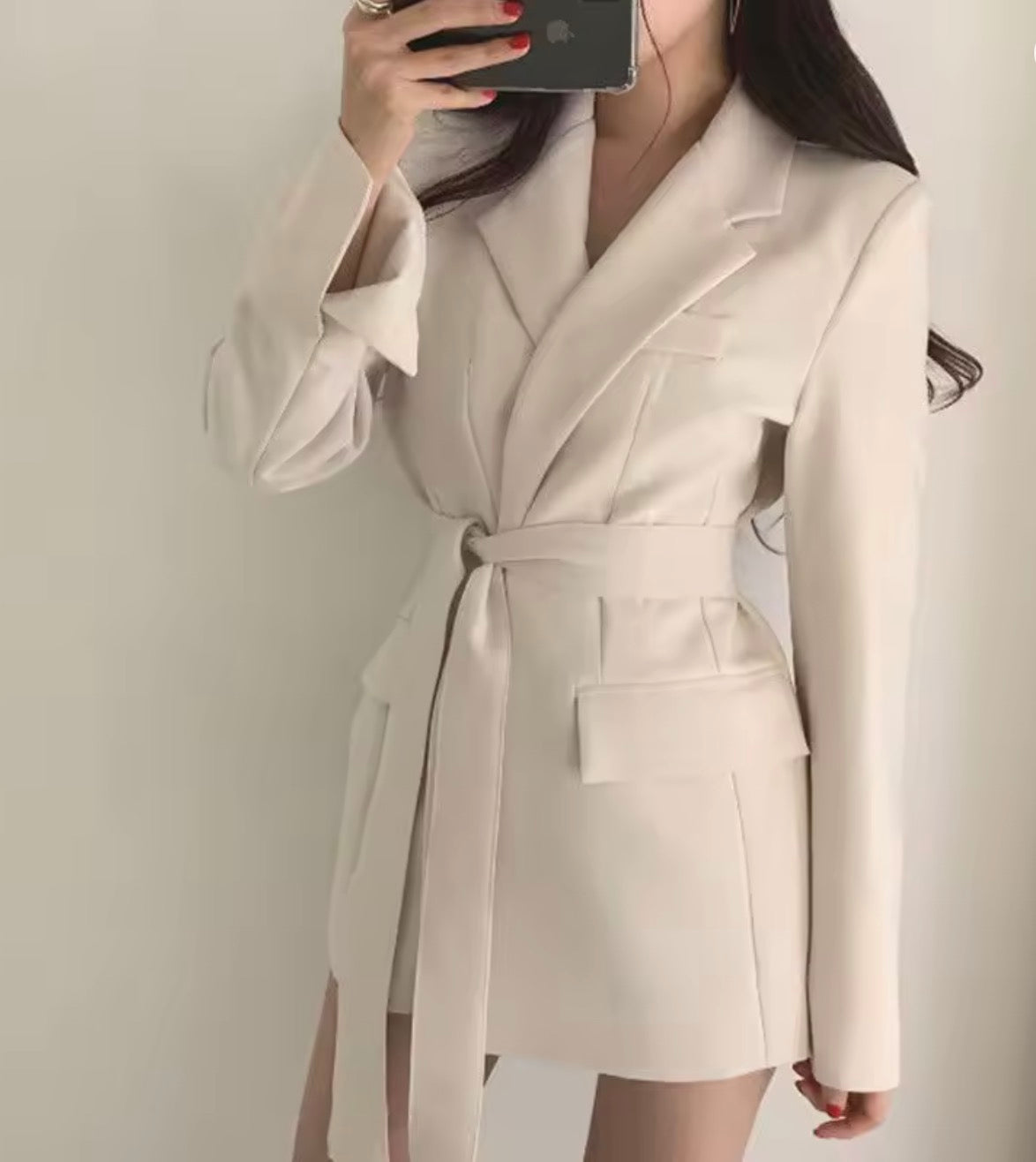 Blazer annodato donna strutturato con cintura in vita