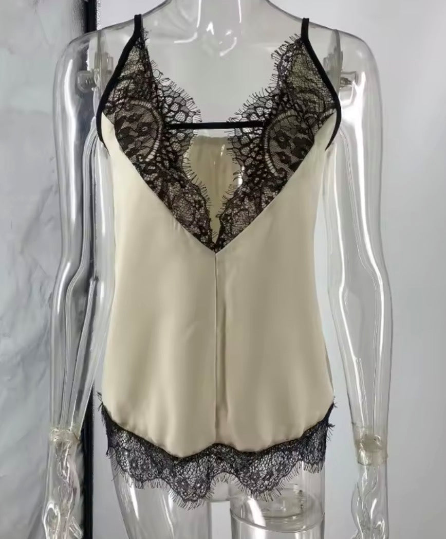 Completo 3 pezzi in raso con pizzo Completo Pizzo Lovable