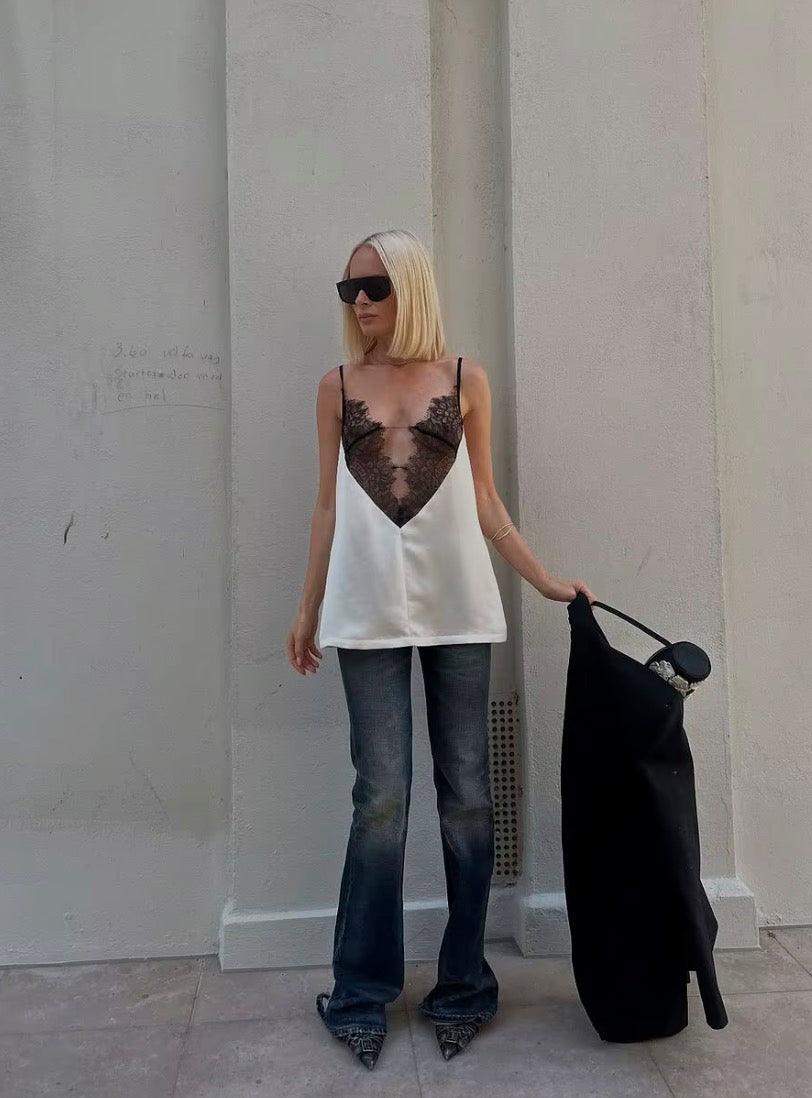 Completo 3 pezzi in raso con pizzo Completo Pizzo Lovable