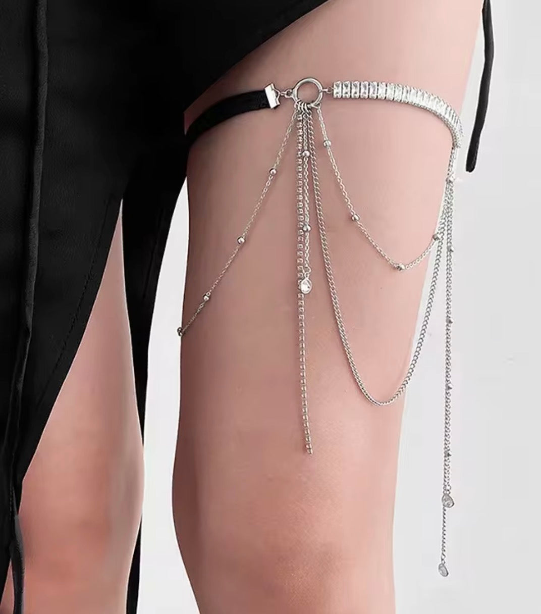 Giarrettiera Strass regolabile gioiello a filo singolo e altri modelli