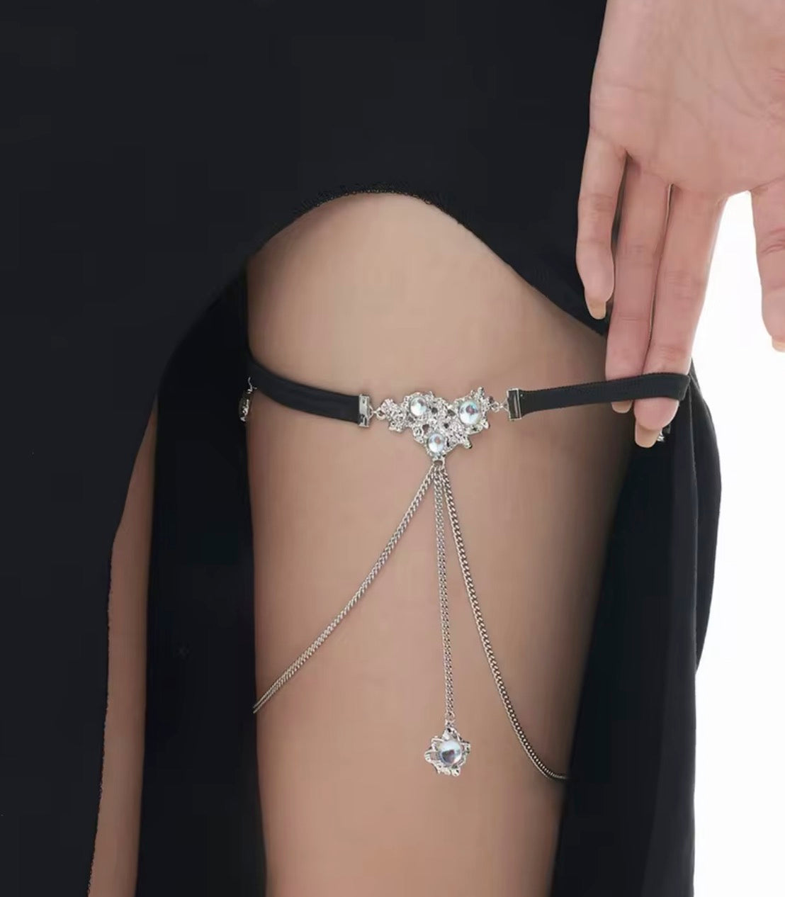 Giarrettiera Strass regolabile gioiello a filo singolo e altri modelli