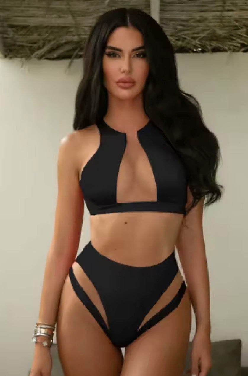 Monokini-body in lycra e tulle effetto nude look