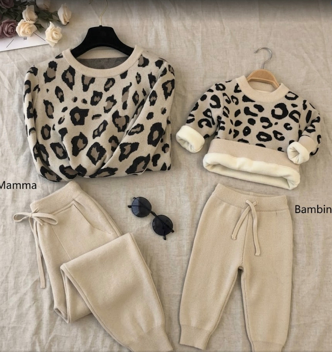 Baby maglioncino animalier Viki pile leopardato vista frontale — Dream Shop