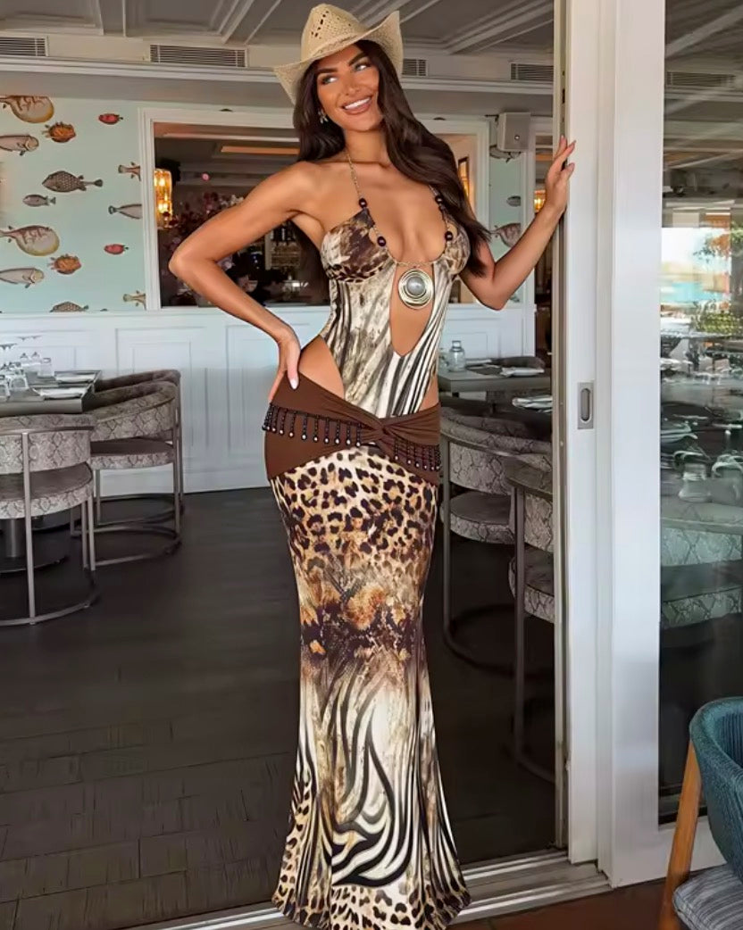 Costume Intero Persian
animalier cut-out e medaglione