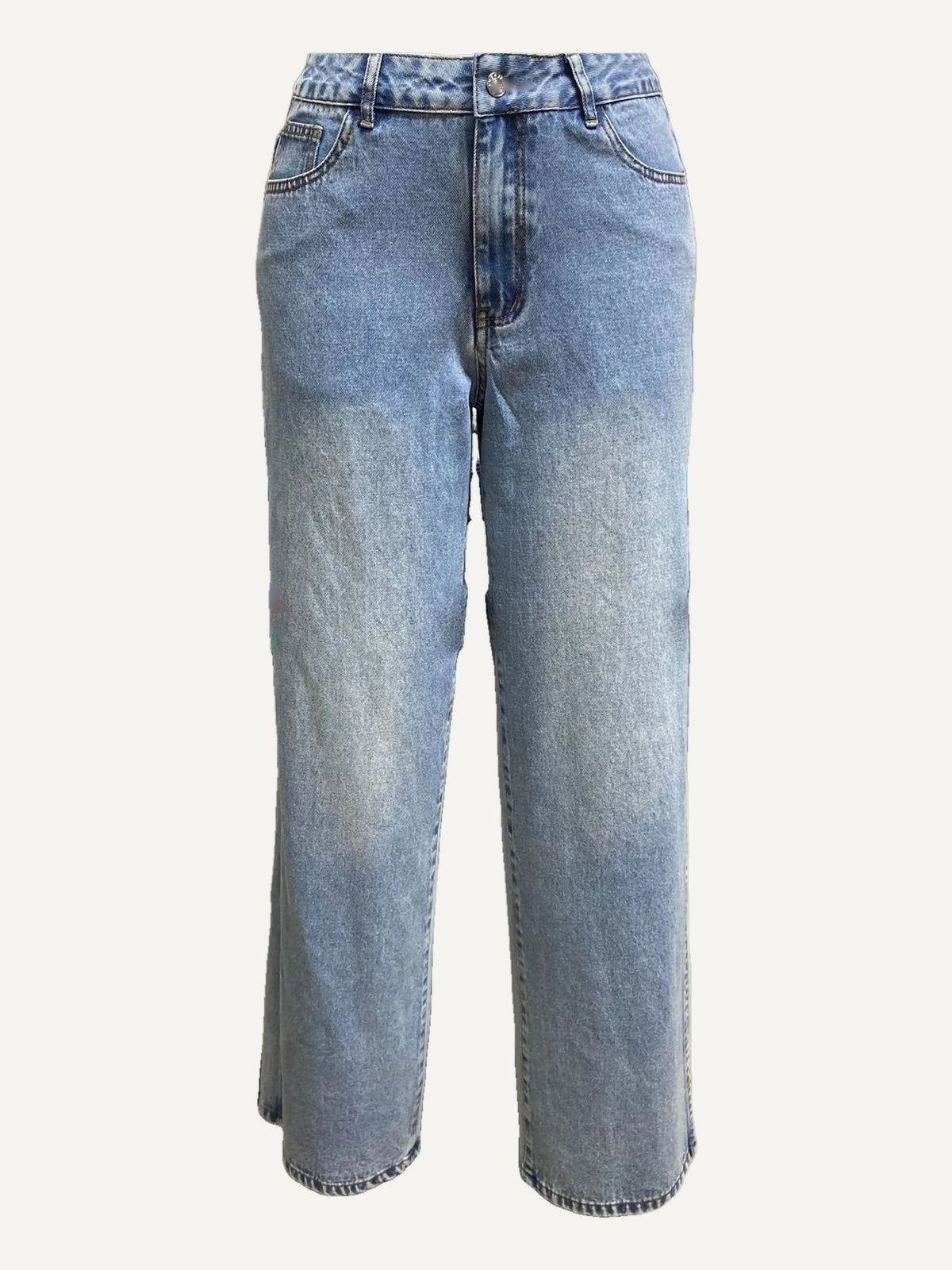 Kaleya Side Slit Jeans on mannequin, front with zip and five pockets | Dream Shop