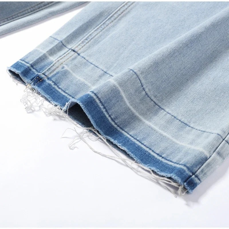 Jeans stella strass dettaglio orlo grezzo sfrangiato | Dream Shop
