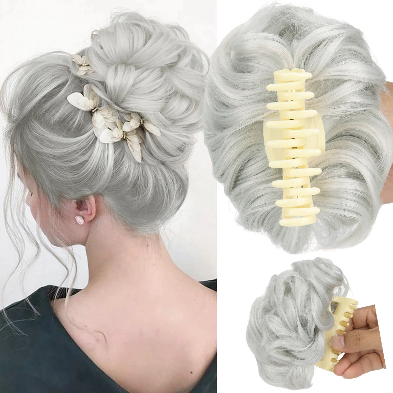 Chignon spettinato con mollettone extension capelli raccolto effetto messy naturale