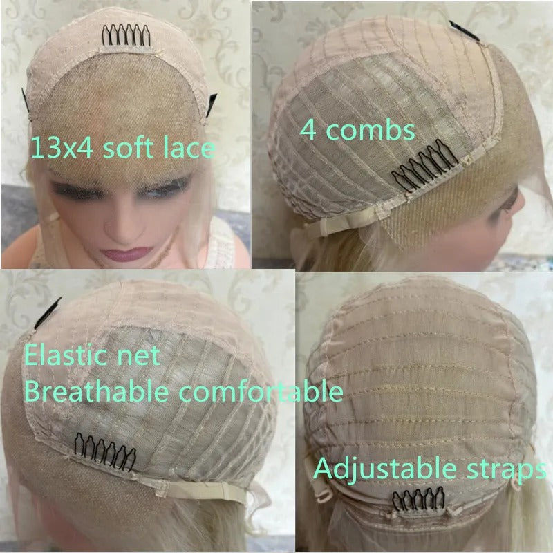 Parrucca balayage onde morbide cuffia lace front 13x4 con pettinini e cinturino | Dream Shop