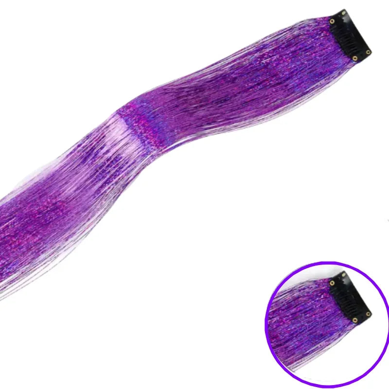 Extension Glitter-Star con 12 clip effetto luce per capelli