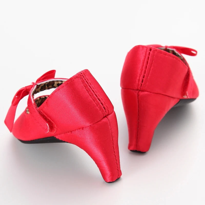 Scarpine neonata tacco rosse profilo tacchetto | Dream Shop