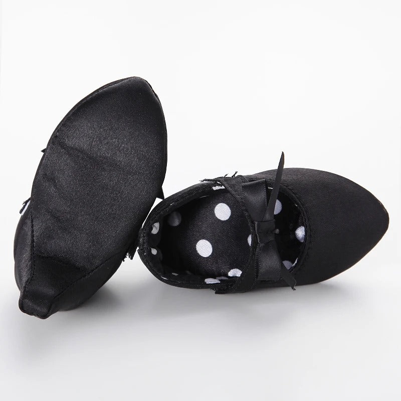 Scarpine neonata tacco nere suola morbida | Dream Shop