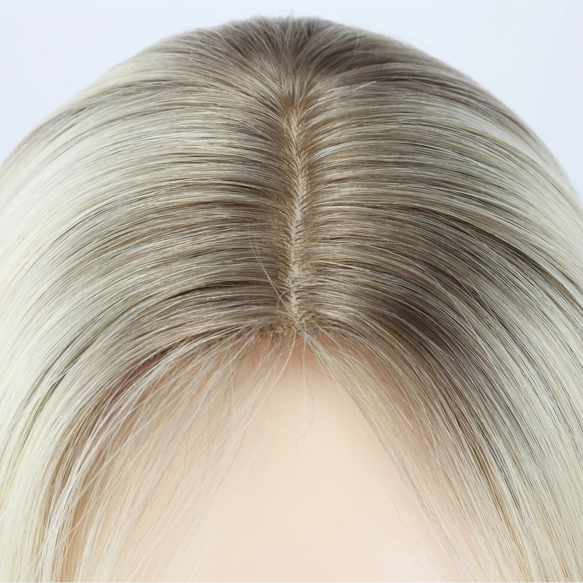 Long balayage human hair topper natural scalp effect parting | Dream Shop
