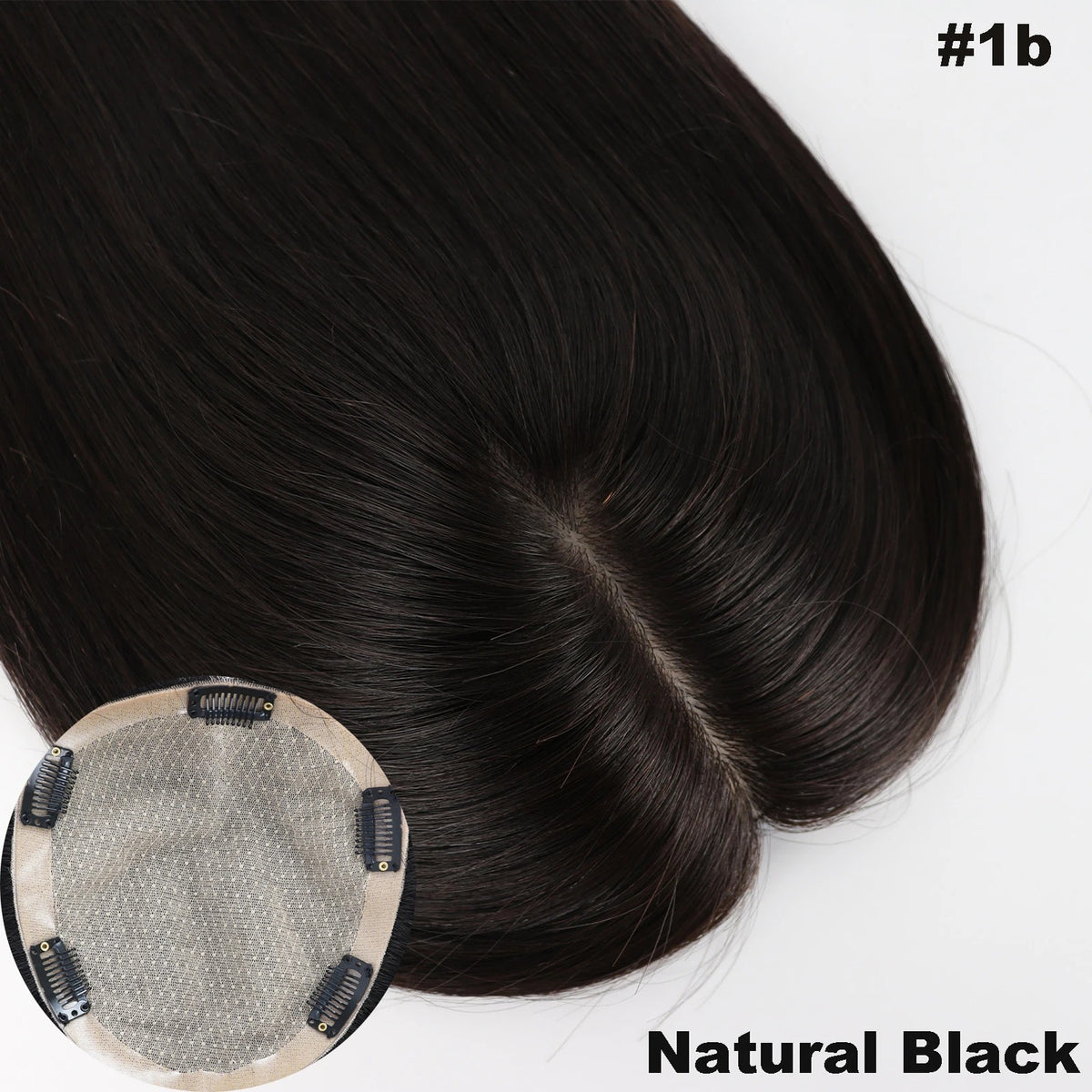 Topper cheveux naturels longs ondulés couleur noir naturel | Dream Shop