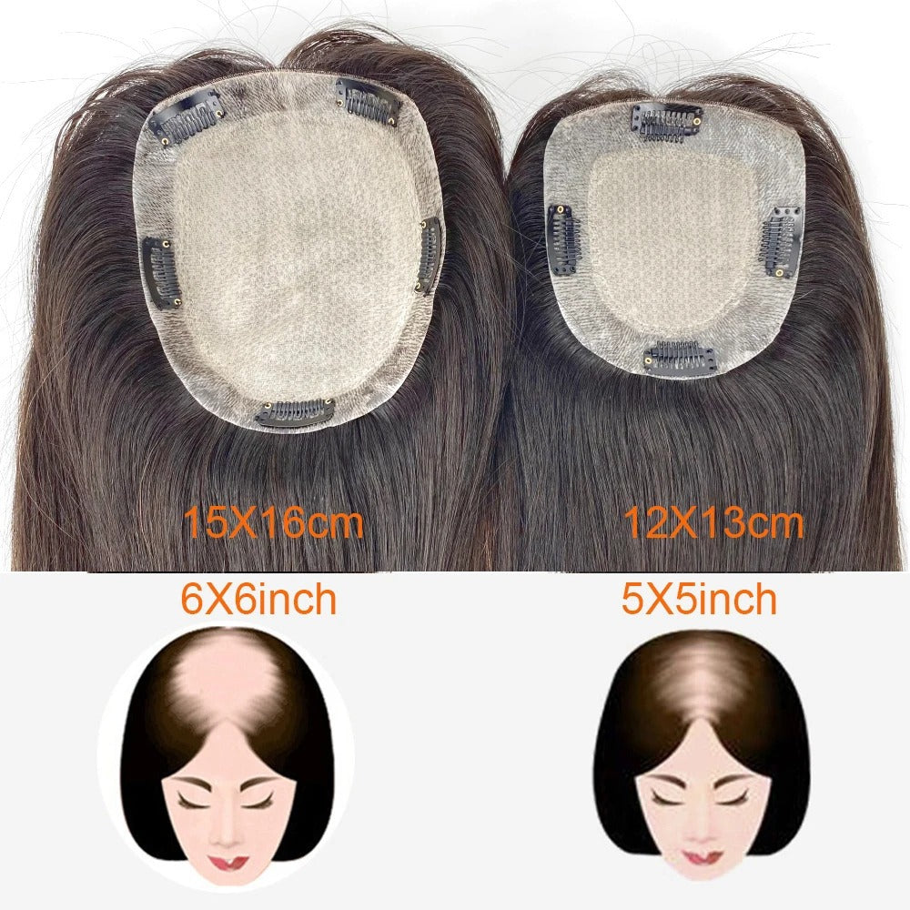Topper cheveux naturels longs ondulés tailles de base disponibles | Dream Shop