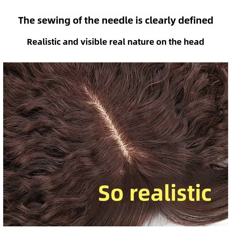 Topper cheveux naturels bouclés raie effet réaliste | Dream Shop