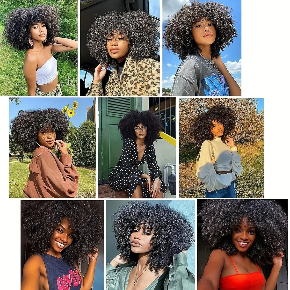 Afro curly human hair topper afro look on models | Dream Shop