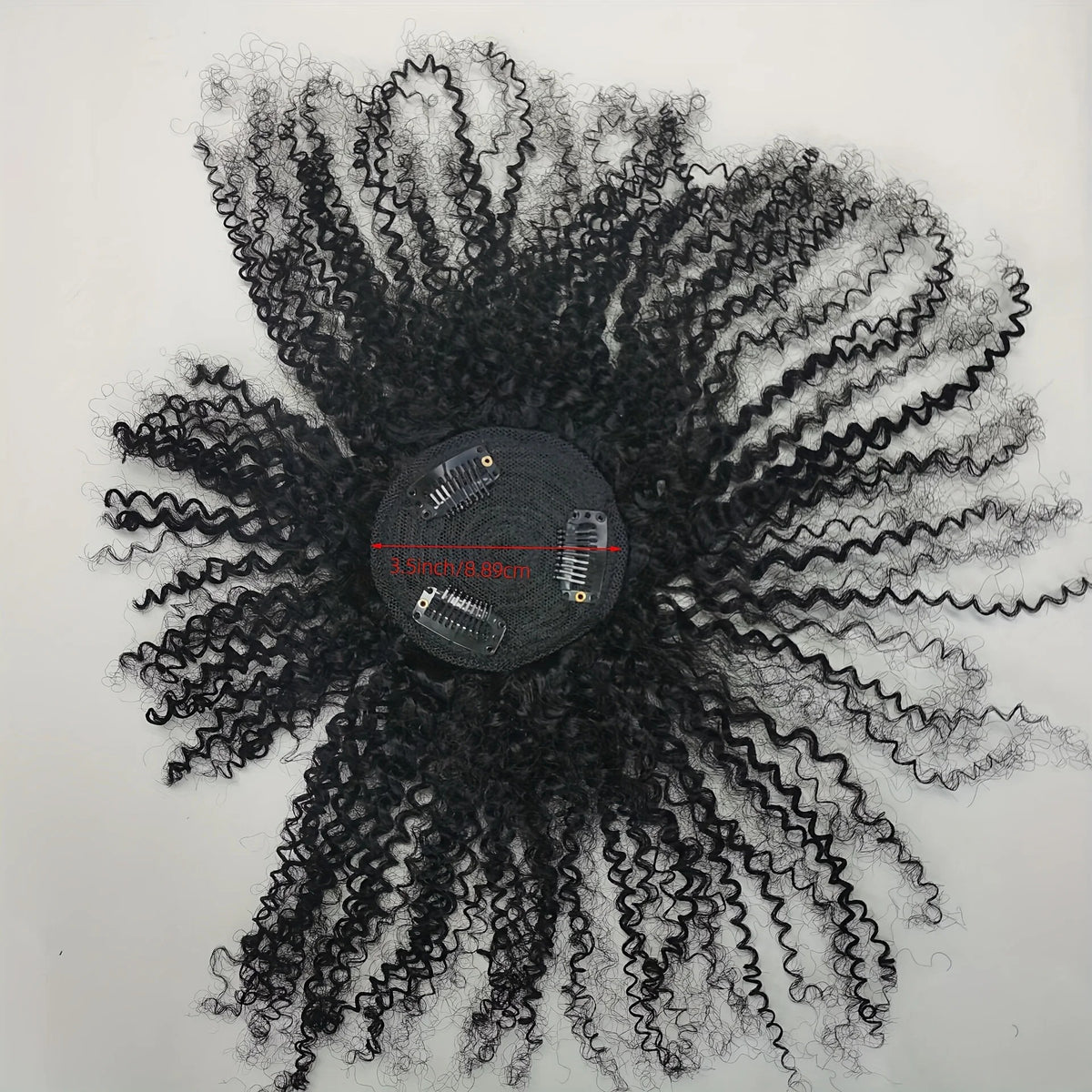 Afro curly human hair topper base with clips | Dream Shop