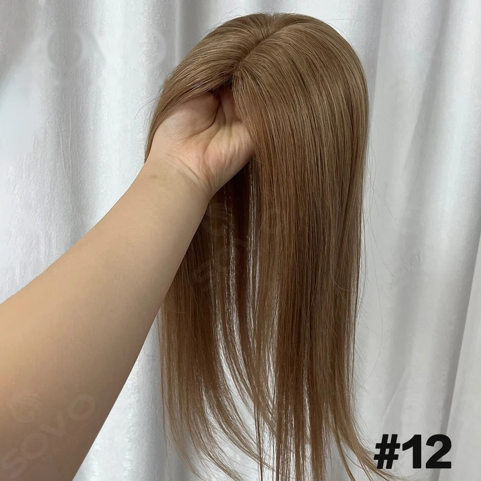 Topper mèches cheveux naturels châtain clair doré | Dream Shop