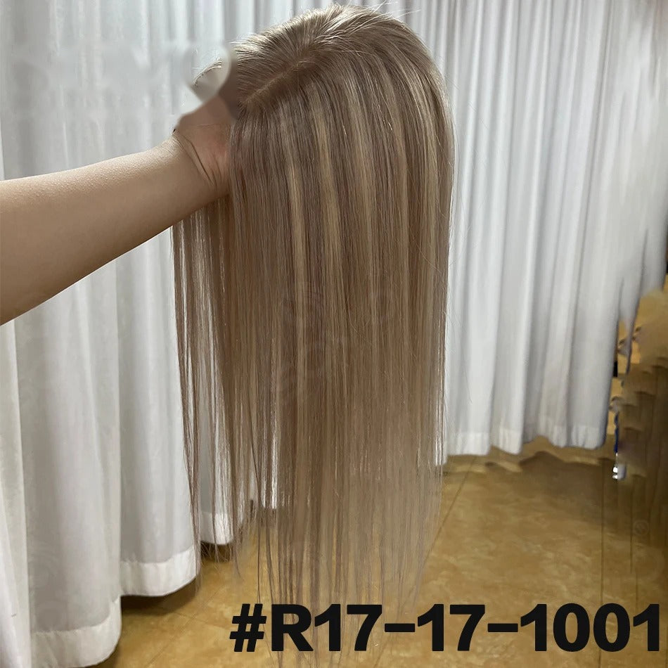 Topper mèches cheveux naturels blond cendré mèches platine | Dream Shop