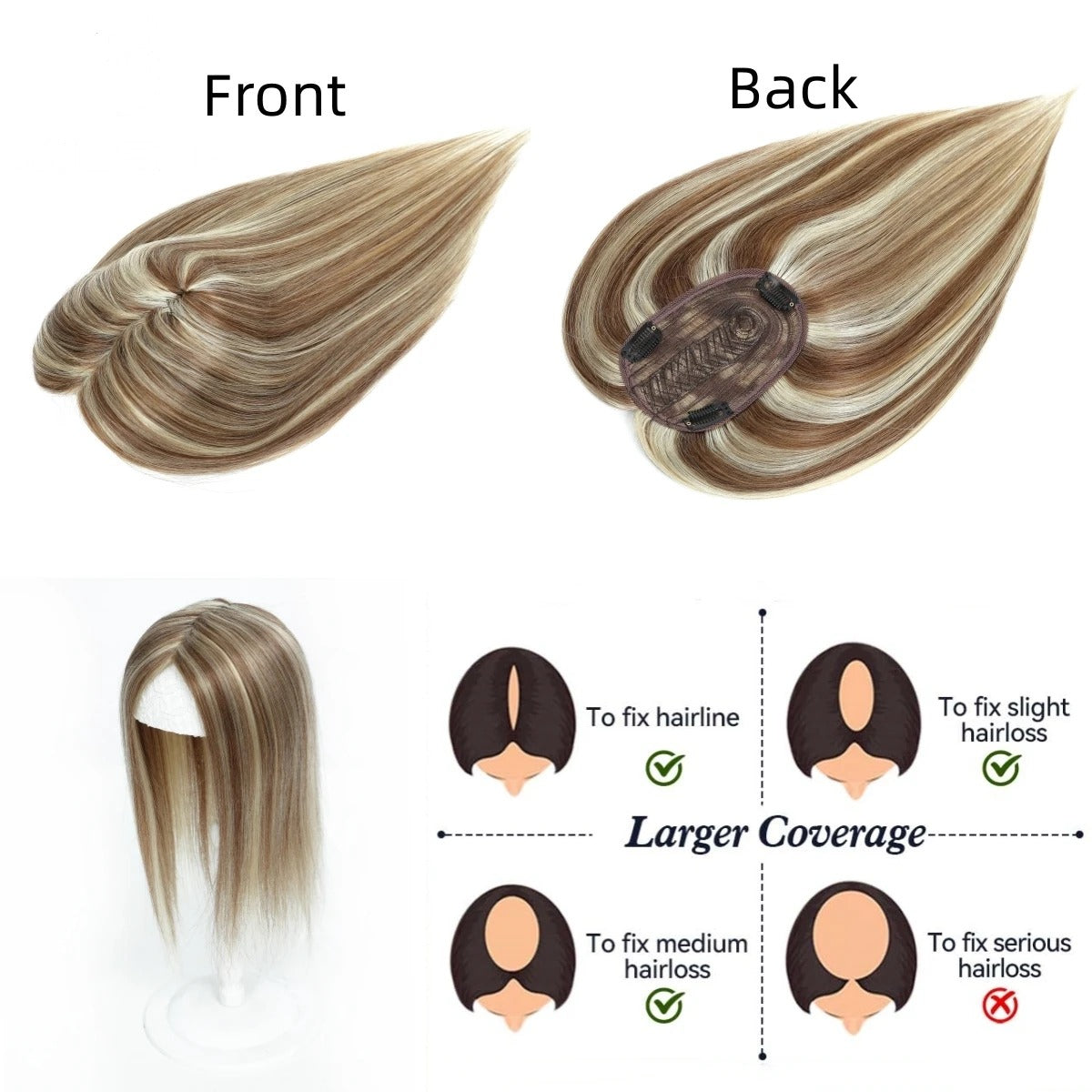 Topper mechas a contraste delante, detrás y cobertura | Dream Shop