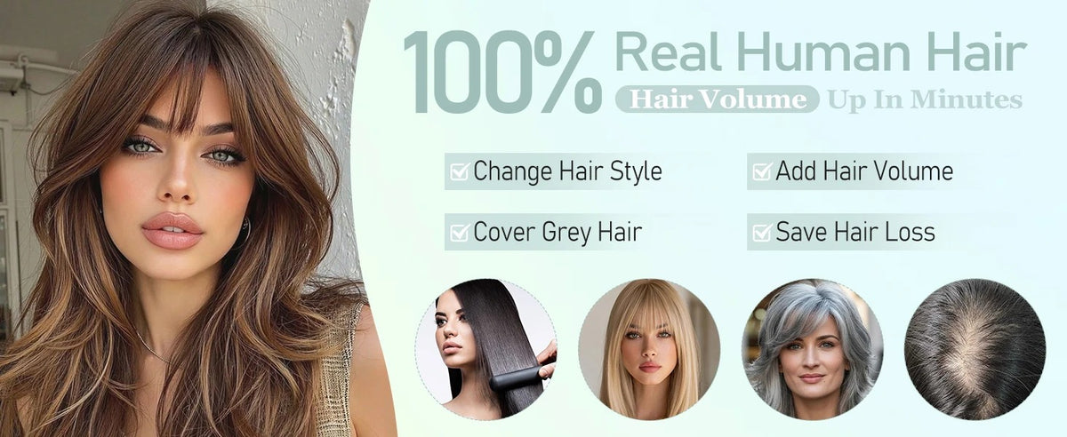 Topper avec frange cheveux naturels volume cheveux naturels | Dream Shop