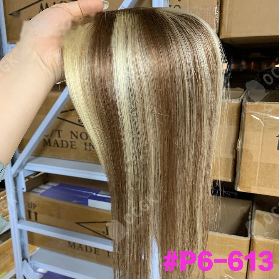 Topper flequillo mesh color P6-613 Castaño mechas rubias | Dream Shop