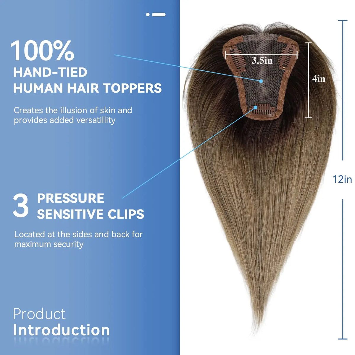 Topper sfumato ombré base con 3 clip e misure | Dream Shop