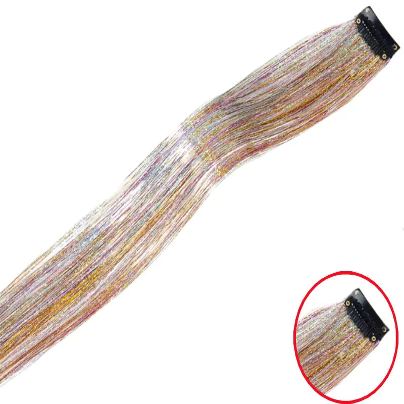 Extension Glitter-Star con 12 clip effetto luce per capelli