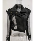 Rockit tulle faux leather jacket