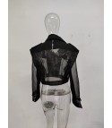 Rockit tulle faux leather jacket