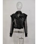 Rockit tulle faux leather jacket