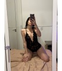 Openbackless lace bodysuit