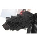 Faux leather flounce-tulle jacket