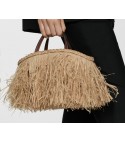 Frata fringed straw bag