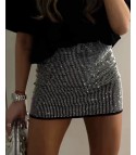 Dertp Rhinestone Mini Skirt