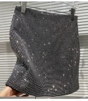 Dertp Rhinestone Mini Skirt