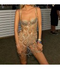 Coachella Waves Rhinestone Minidress