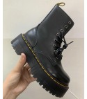 Leather platform boot